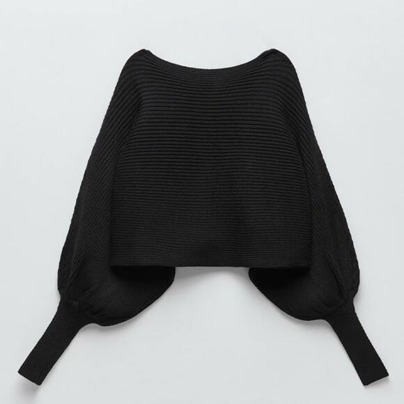 Zara Chunky Cropped Ribbed Knit Sweater - Picture 1 of 7